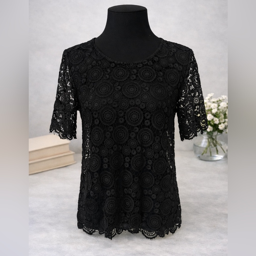 Johnny was lover lace crochet floral tunic top